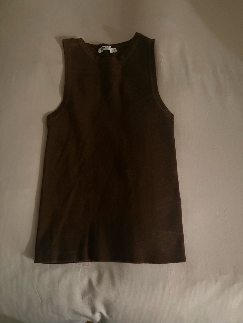 Zara Brown Ribbed Tank Top